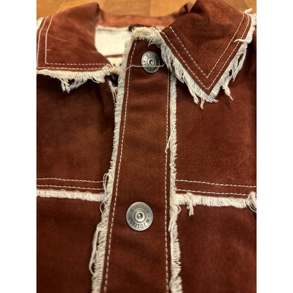 Vintage M. Julian Wilsons Leather distressed patchwork lined brown vest size XL - Picture 16 of 16